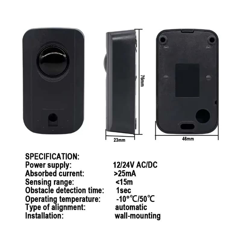 Capteur de détecteur infrarouge de sécurité pour porte de barrière automatisée/balançoire/coulissante/porte de