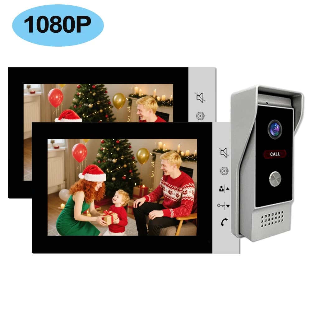 Système d'interphone vidéo couleur filaire 1080P HD 7 pouces