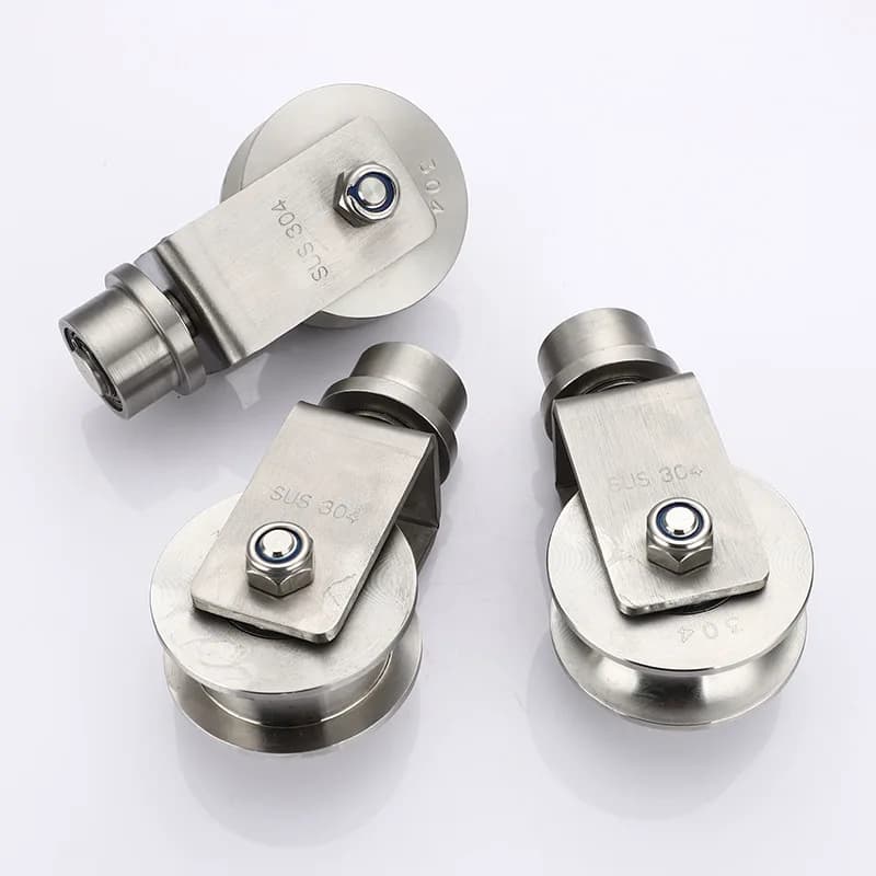 Roue universelle pour porte coulissante en acier inoxydable 304