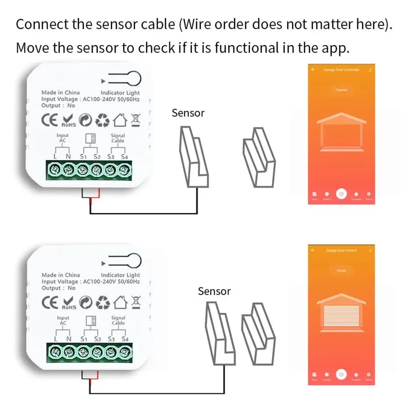 Ouvre-porte de garage intelligent ZigBee Smart Life avec contrôle par application et commande vocale Tuya