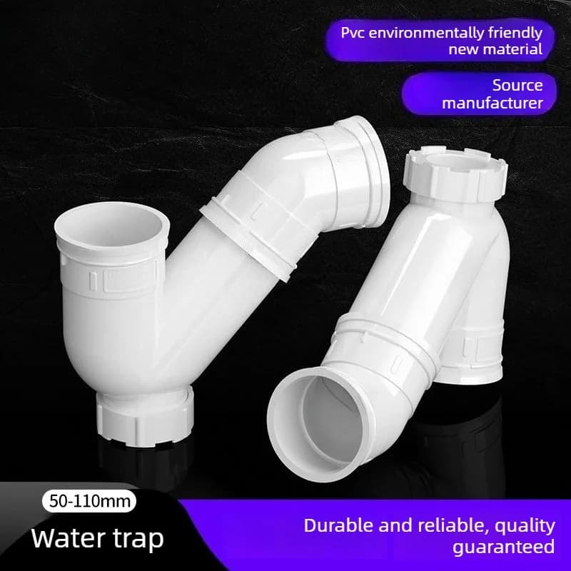 Siphon anti-odeur en PVC pour tuyau d'eau, raccord non-évacuant 50/75/110/160mm
