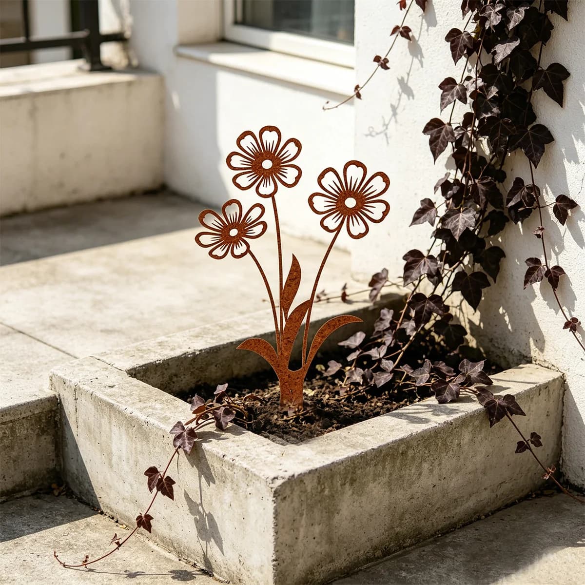 1 piquet décoratif de jardin en fer forgé