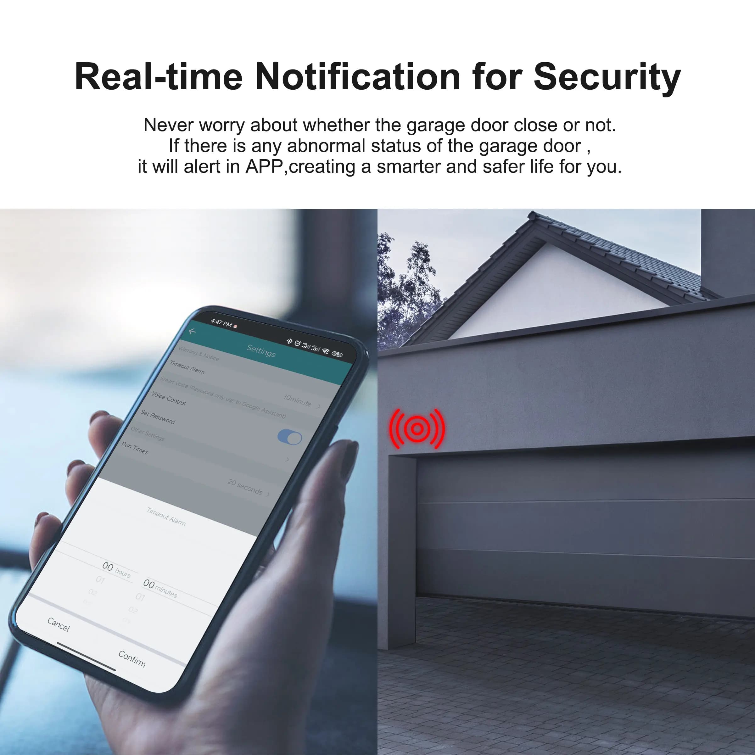 GIRIER WiFi contrôleur d'ouverture de porte de Garage intelligent fonctionne avec Alexa Google Home Assisant Alice App télécommande aucun Hub requis