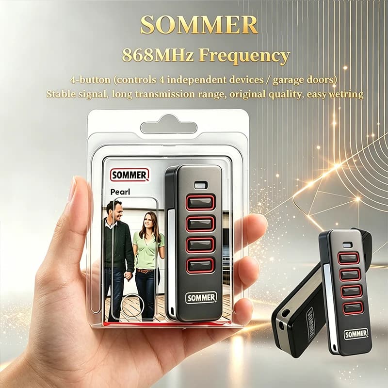 Télécommande à code roulant SOMMER PEARL 868 MHz TWIN VIBE STATUS 4 boutons pour ouvre-porte de garage 4018 4019 TX40 TRX55 T