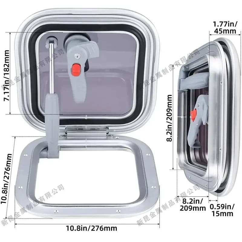 Hublot en aluminium marin pour yacht, camping-car, bateau, fenêtre décorative ronde en verre pour navire, camping-car, accessoires marins