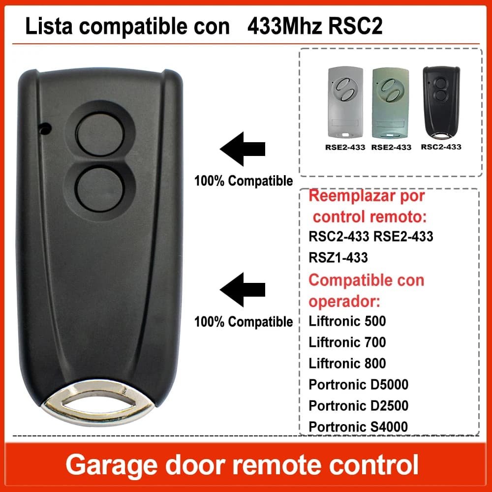 Télécommande de garage RSC2 RSE2 compatible avec le contrôleur d'ouverture de porte