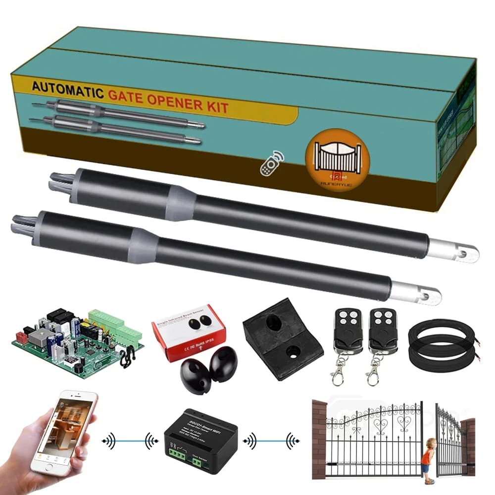 Ouvre-porte automatique à coque en aluminium pour portails jusqu'à 12 pieds de long et 550 lb pour kit d'ouvre-porte