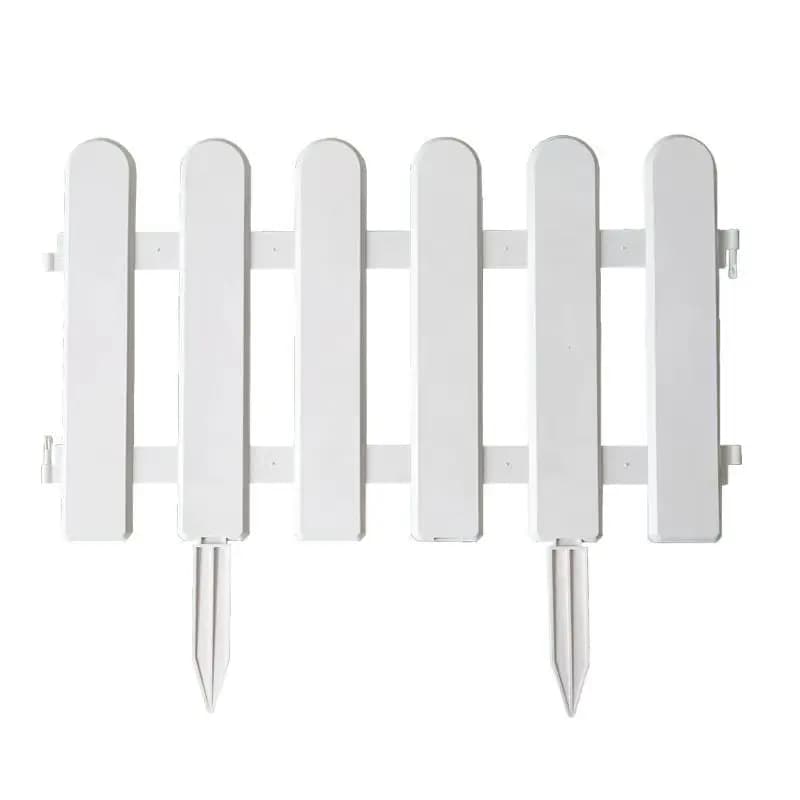 Lot de 5 clôtures de jardin en piquets blancs