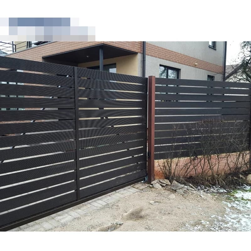 Panneau de clôture en aluminium noir moderne pour jardin familial