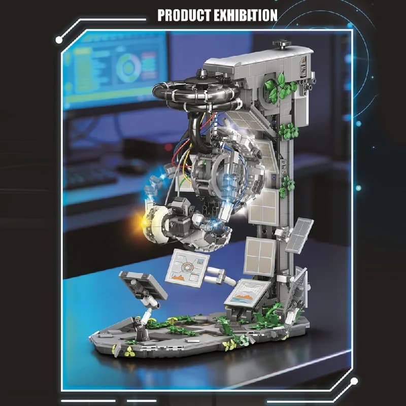 Technicial GLaDOS Portal 2 avec moteur, blocs de construction LED, jeu de construction, kit de modèle de robot de laboratoire SF, cadeau DIY pour adultes, 1976 pièces