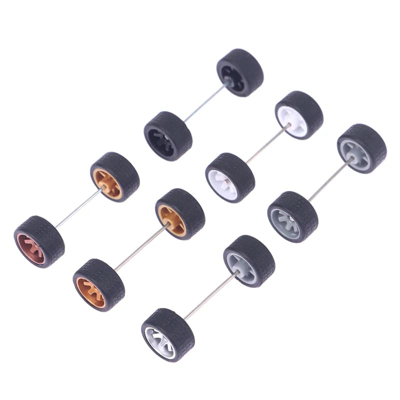 1/64 roues modèle de voiture roues pour Hotwheels avec pneu en caoutchouc modèle de voiture pièces modifiées jouets puissance RefitCar modèle pièces ensemble