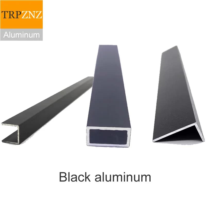 Profilé en alliage d'aluminium en forme de L en aluminium à Angle droit de couleur noire