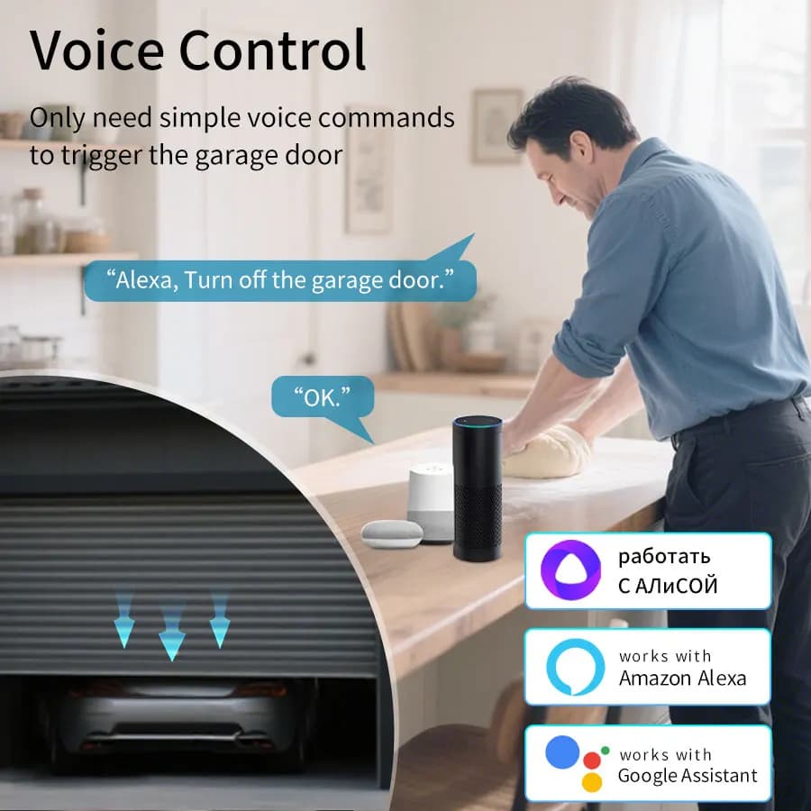 Module d'interrupteur intelligent pour porte de garage Tuya WiFi Zigbee