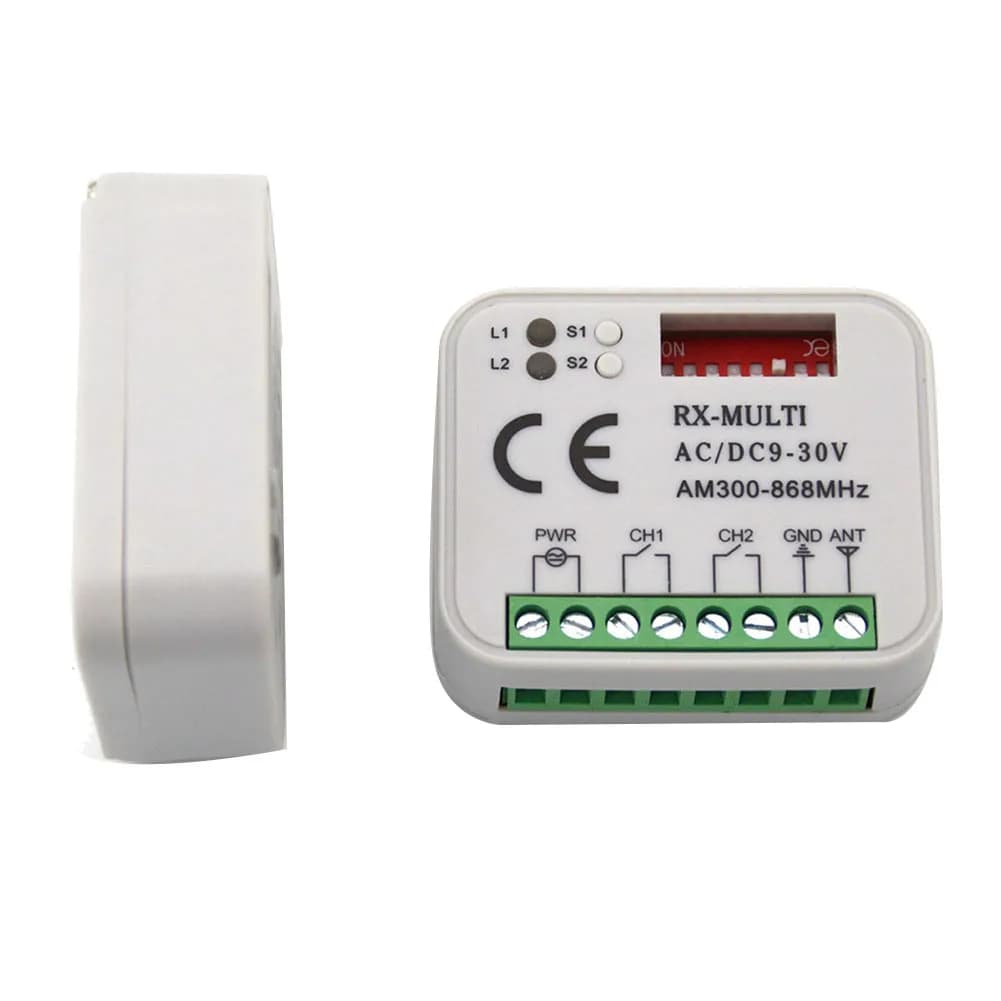 B02B-récepteur à distance de porte de garage 433 868MHz RX MULTI 300-900MHZ récepteur AC/DC 9-30V avec télécommande