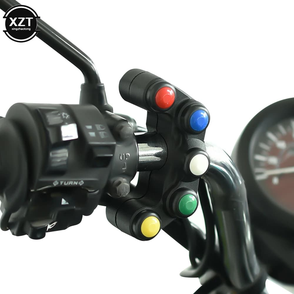 Interrupteur à cinq positions pour moto, cinq couleurs, lampe de direction, klaxon, clignotant, interrupteurs de guidon, réaménagement de véhicule électrique