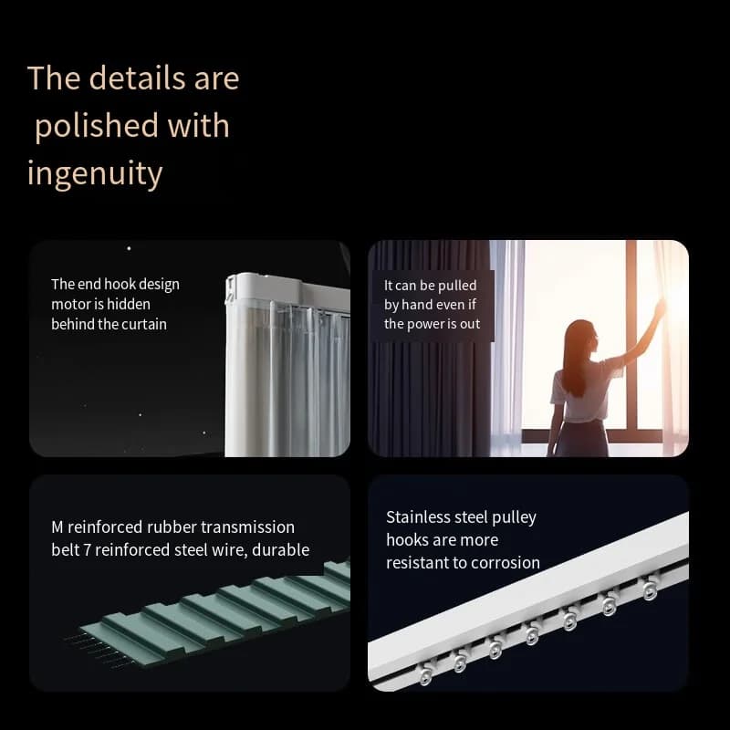 Aqara – moteur de rideau électrique intelligent C3 Zigbee, piste entièrement automatique, commande vocale, synchronisation sans fil, maison intelligente, fonctionne pour HomeKit