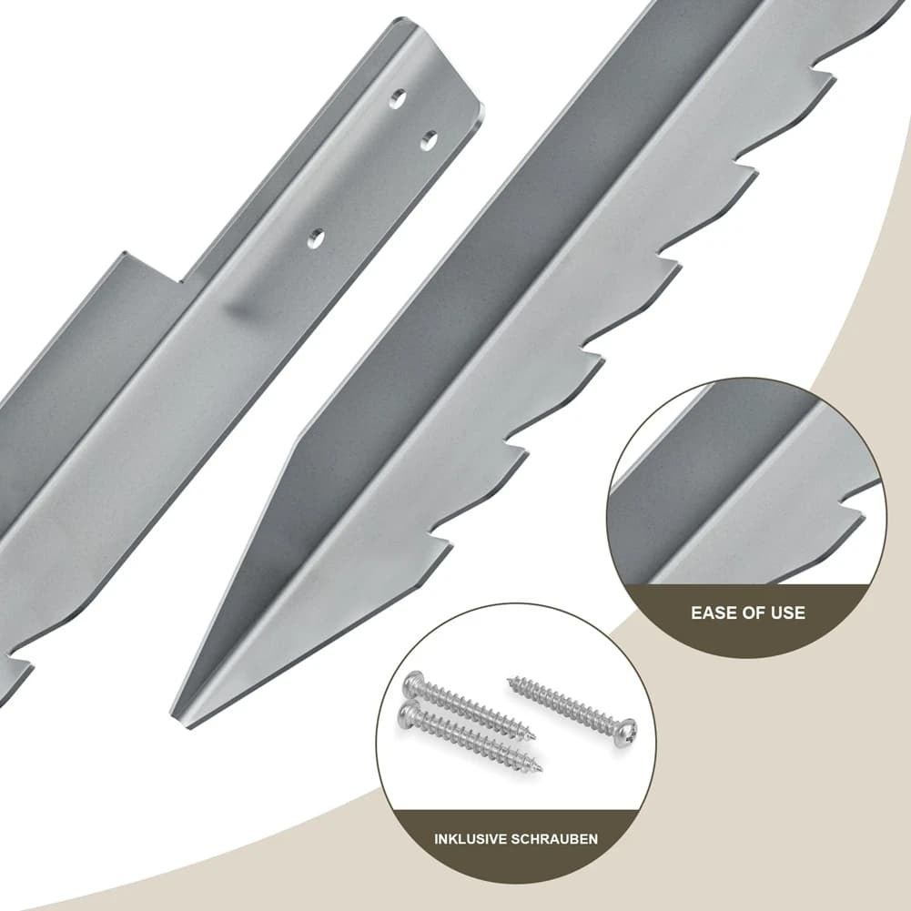 FLYY-4Pcs Ensemble de 4 ancrages galvanisés pour poteaux de clôture, pointes de fixation au sol résistantes au vent pour balançoires et poteaux en bois