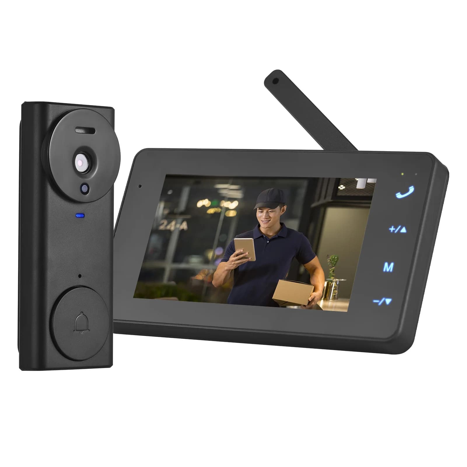 Caméra de sonnette vidéo sans fil avec affichage de moniteur