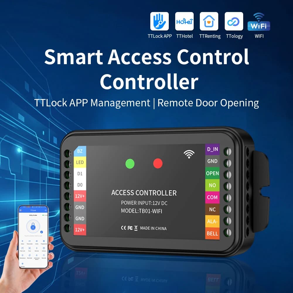 Contrôleur d'accès WiFi TTLock 2.4G avec déverrouillage à distance par application
