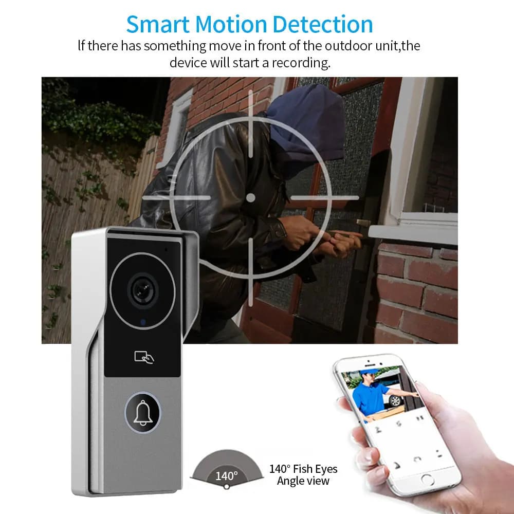 Kit Interphone Vidéo Connecté Wi-Fi 2.4 GHz avec Application Tuya