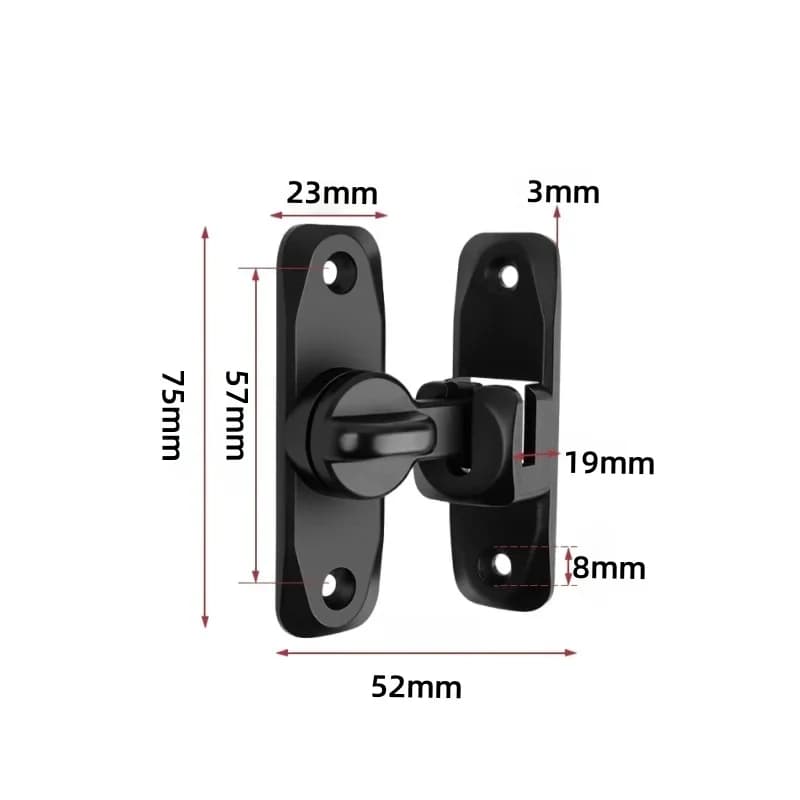 Serrure de porte pivotante à 90/180 degrés