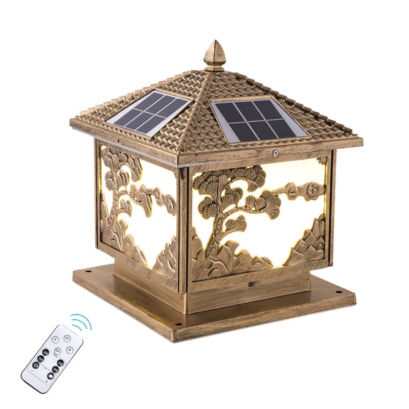 Lampe solaire d'extérieur pour poteau, villa, cour, portail, colonne, étanche, en aluminium, pour jardin, éclairage paysager, éclairage de poteau