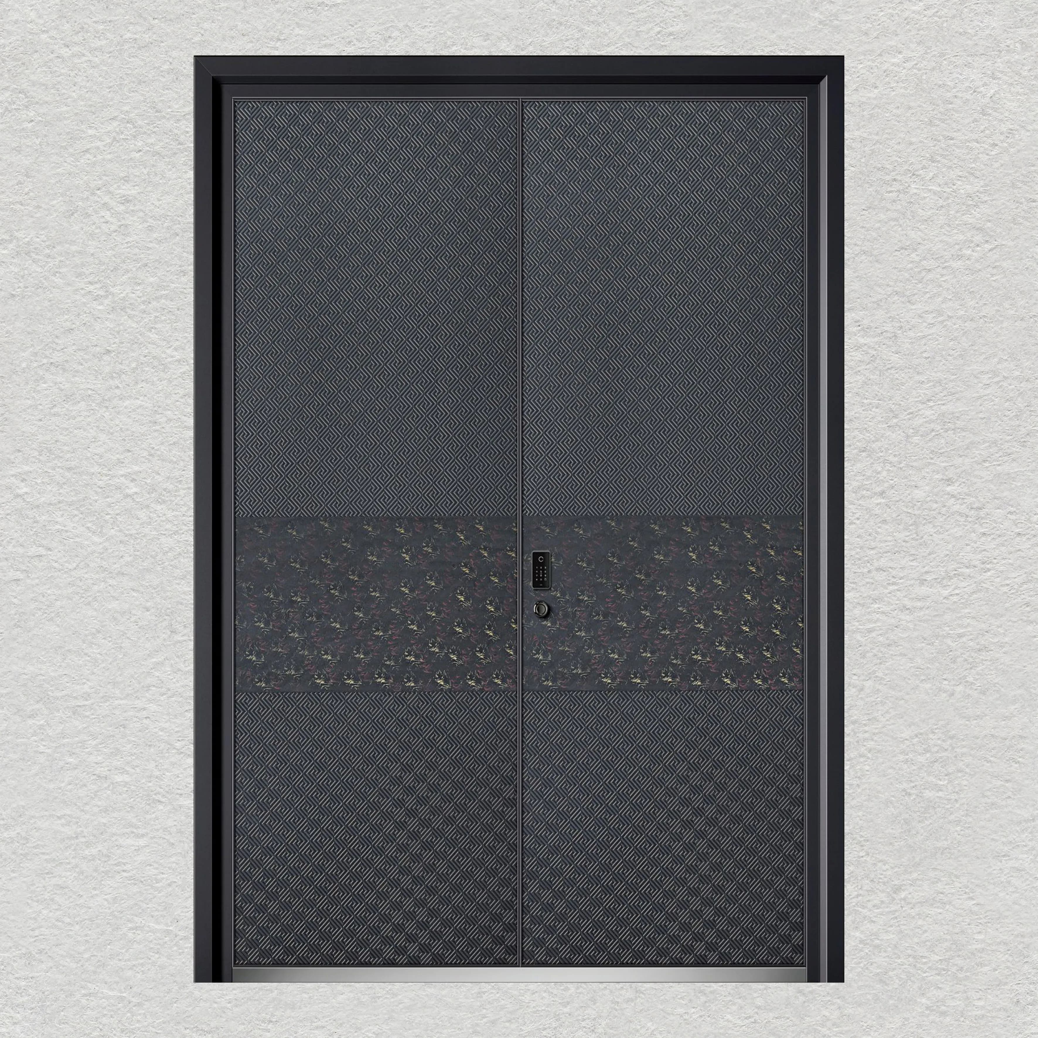 Porte d'entrée contemporaine personnalisée en aluminium et métal
