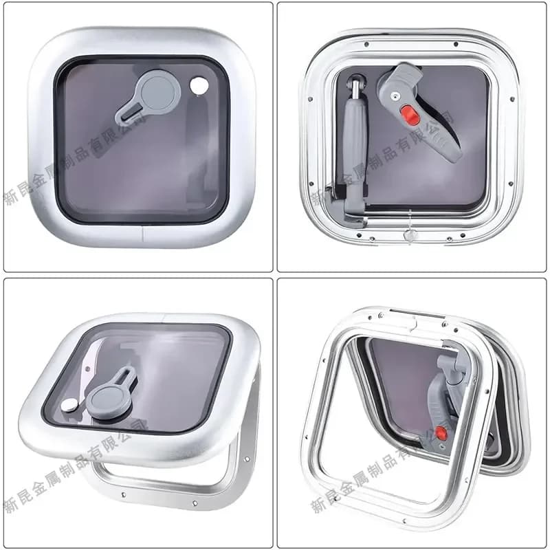 Hublot en aluminium marin pour yacht, camping-car, bateau, fenêtre décorative ronde en verre pour navire, camping-car, accessoires marins