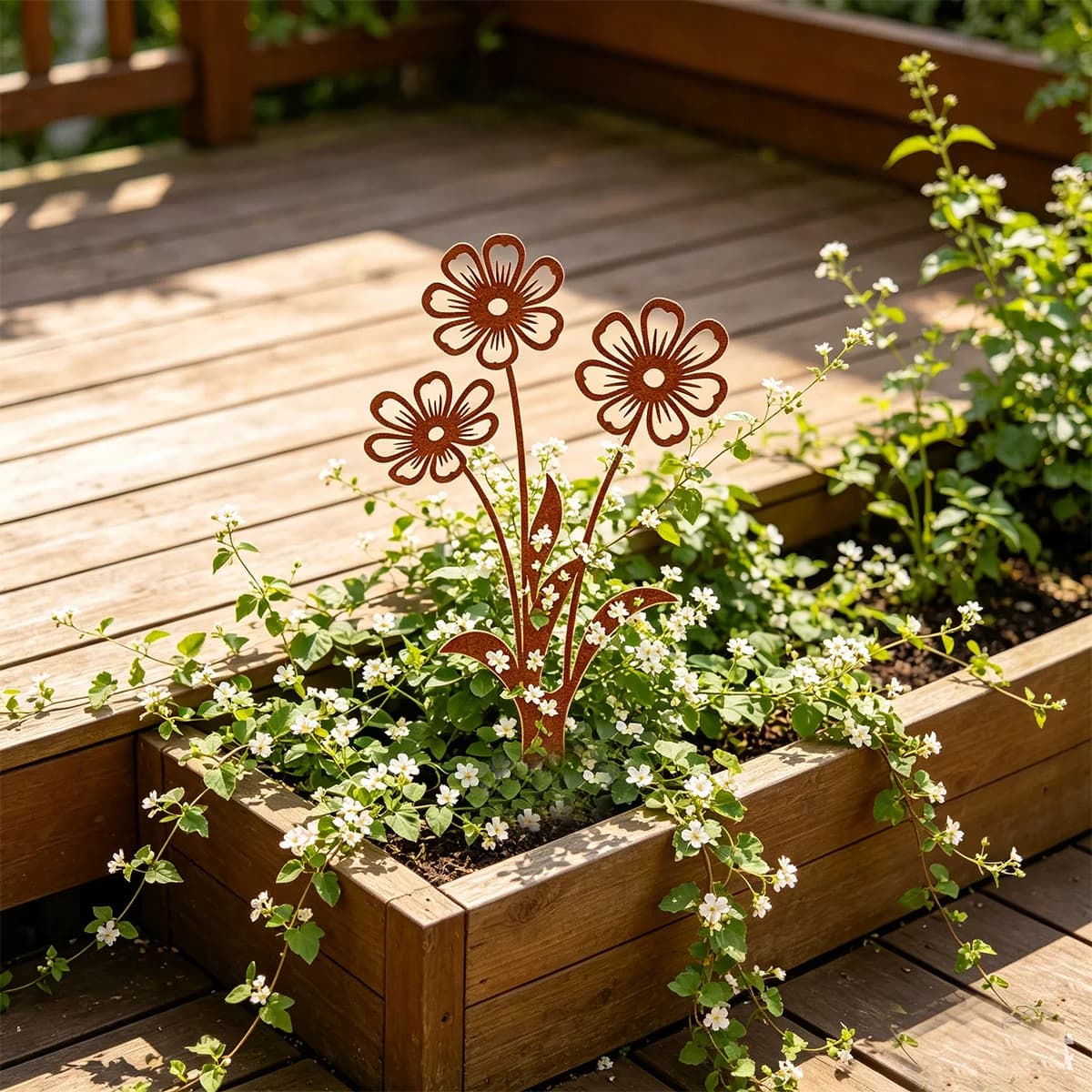 1 piquet décoratif de jardin en fer forgé