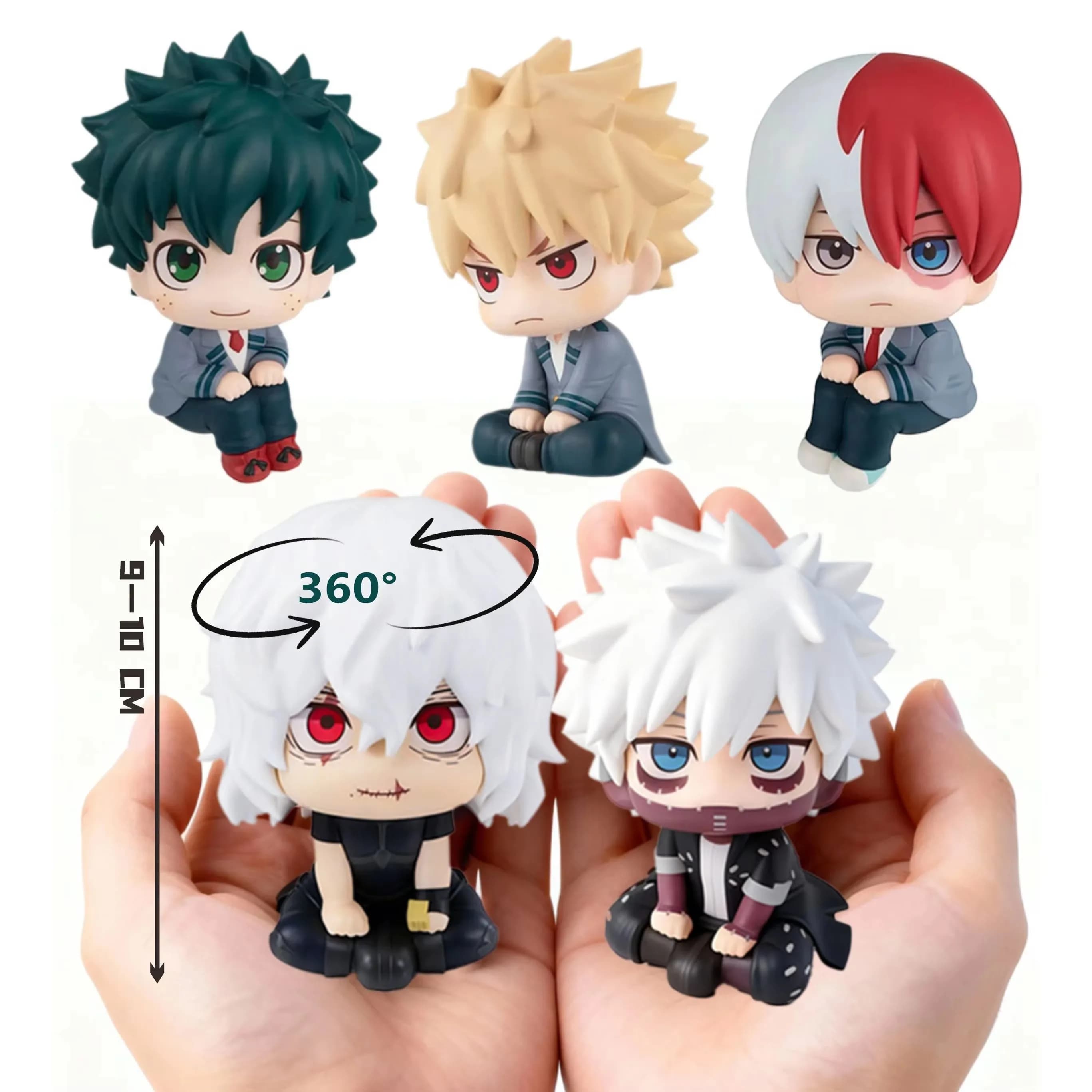 PVC | (MHA) : Tomura Shigaraki / Izuku Midoriya / Katsuki Bakugo My Hero Academia Figurine PVC Mignonne Chibi | Jouet de collection