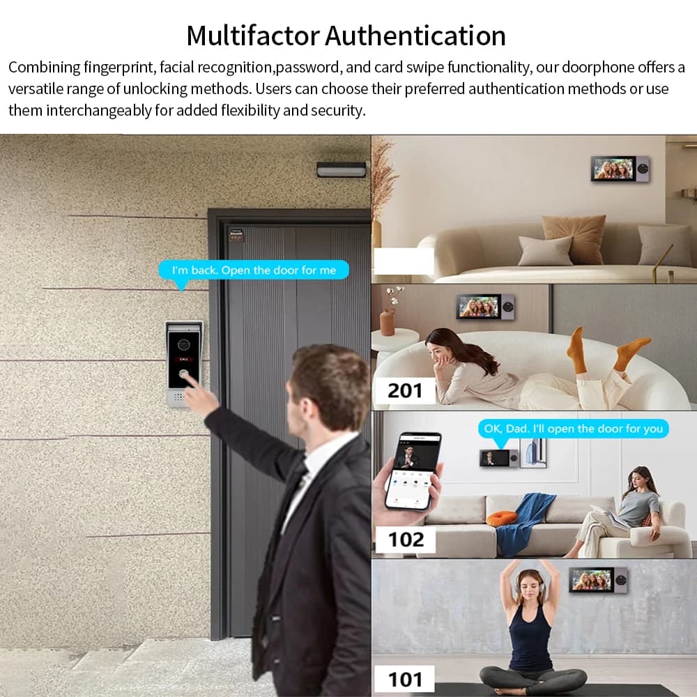 Système d'interphone vidéo filaire Wifi pour maison intelligente