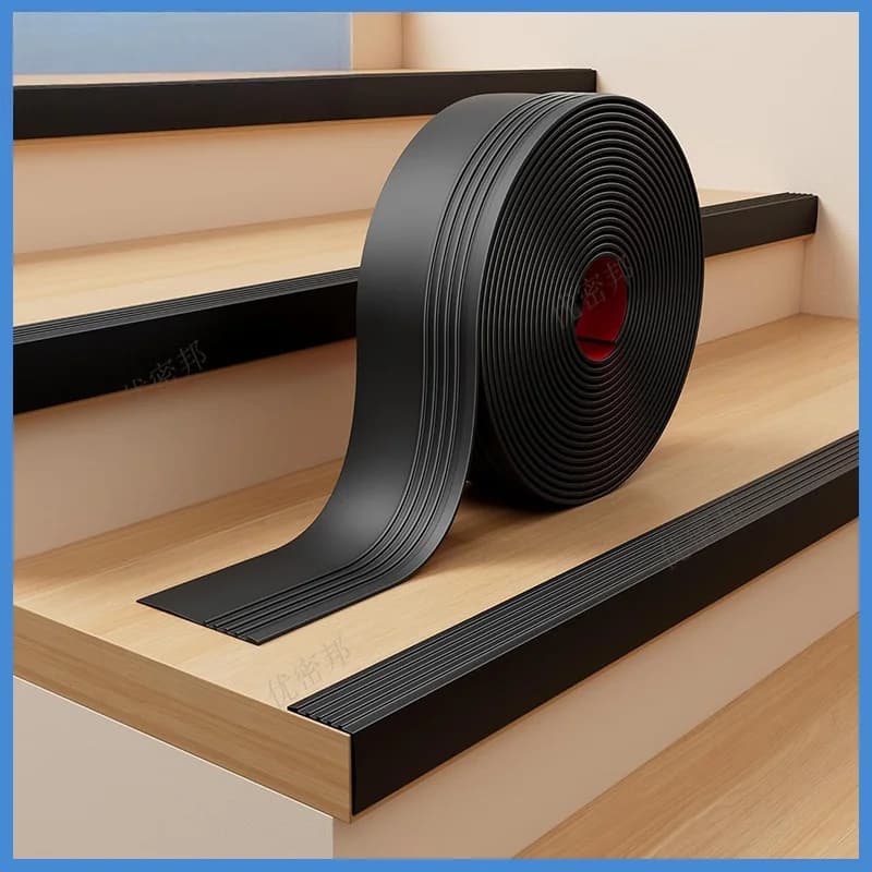 Bande de bordure d'escalier à angle droit en PVC pour extérieur