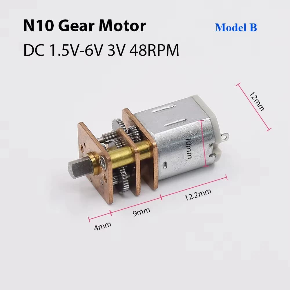 Micro boîte de vitesses entièrement en métal N10, moteur à engrenages, moteur à engrenage, arbre en D, DC 3V-6V, vitesse lente pour voiture robot, serrure électrique