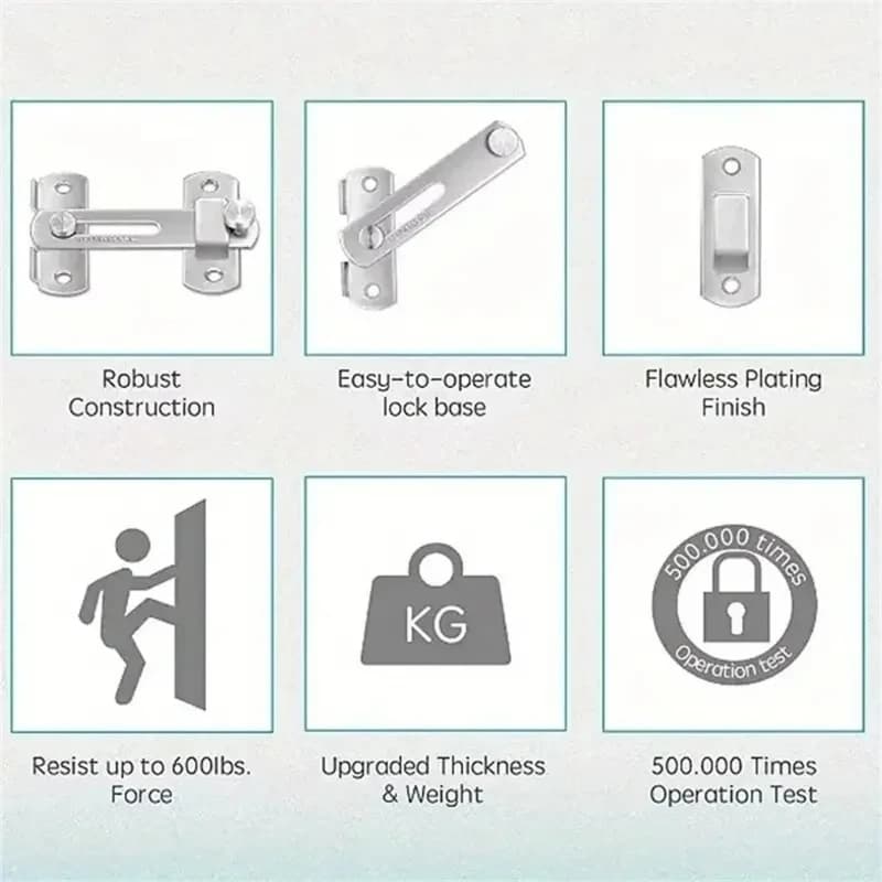 1 Pièce Loquet Coulissant en Acier Inoxydable pour Porte de Grange