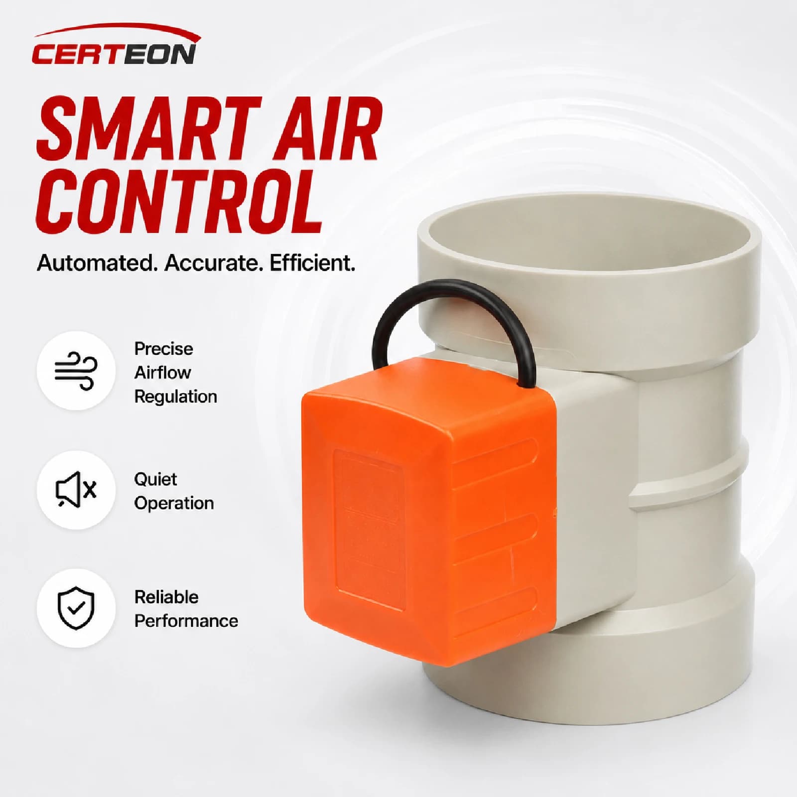Registre d air motorisé électrique PP PVC pour conduits 110-250 mm 220VAC contrôle débit d air ventilation industrielle extraction chimique