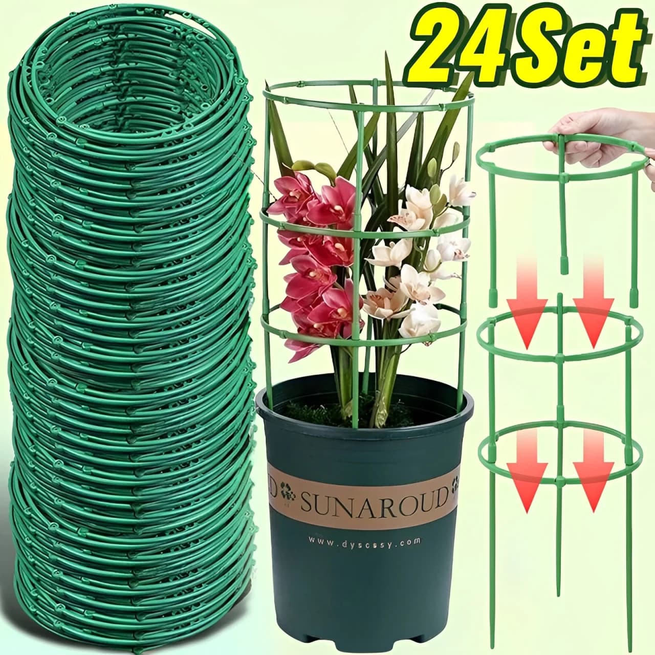 Support pour plantes vertes, cadre de Pile, Arrangement de serre, tige fixe en demi-cercle, plantes à fleurs d'intérieur, Support d'escalade de vigne, stylo Hock