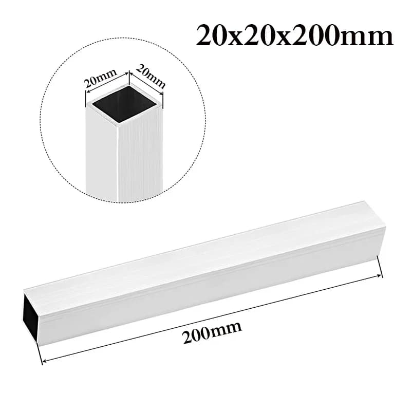 1 tube carré en aluminium avec spécifications de 10x1 0mm/20x20mm/30x40