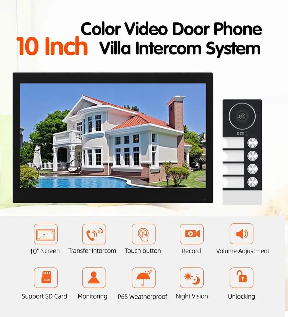 Système d'interphone vidéo de sonnette de porte