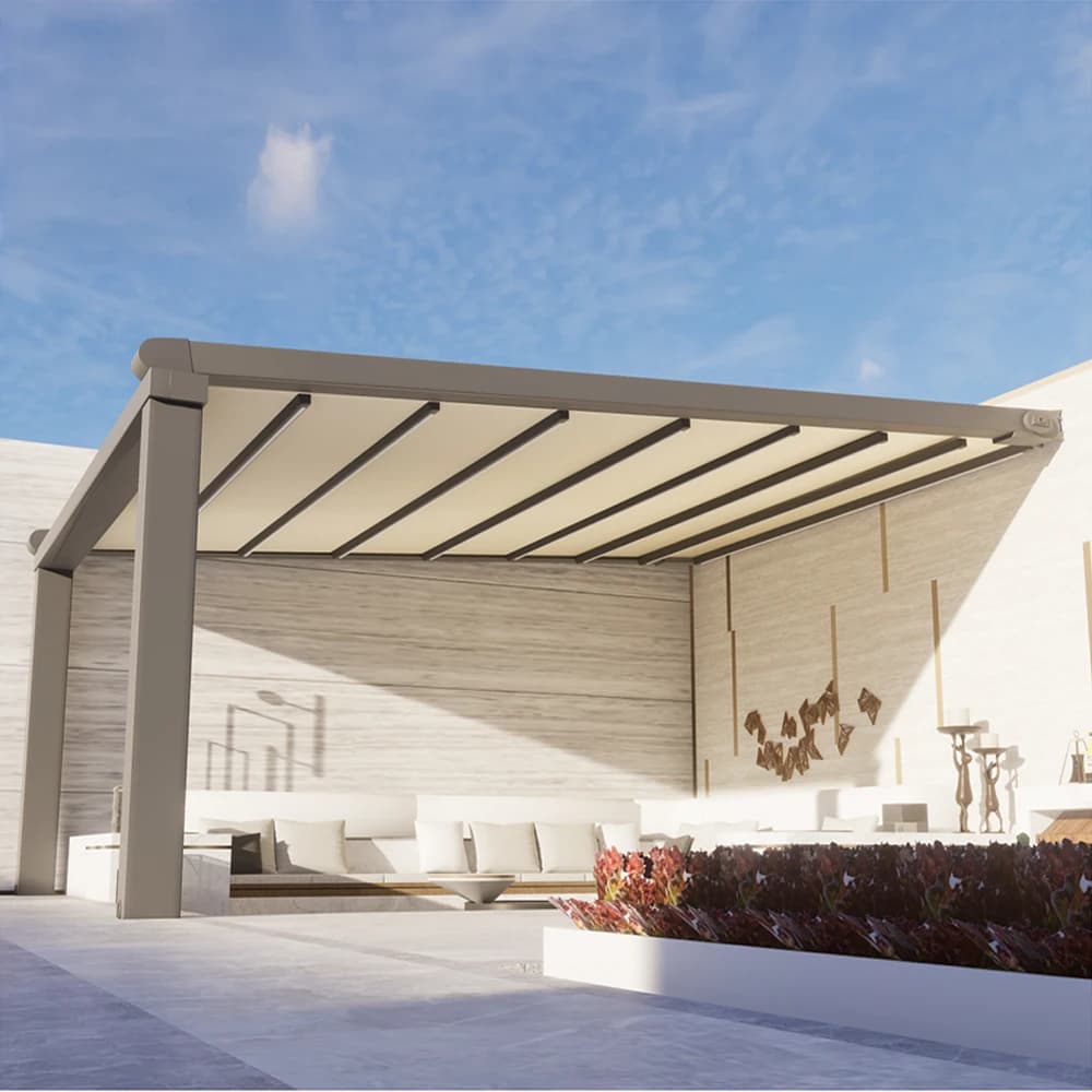 Pergola motorisée, auvent rétractable