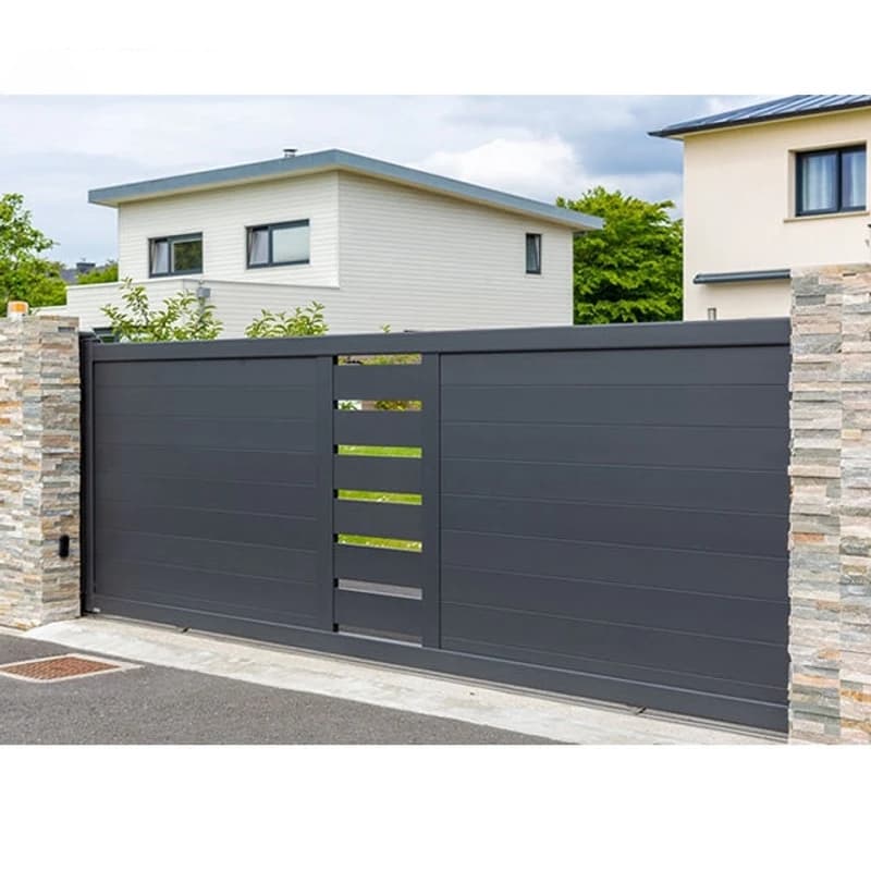 Porte coulissante d'allée en aluminium personnalisée