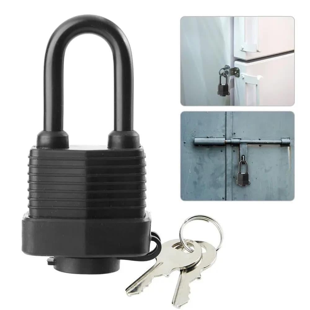 Heavy-duty Plastic Covered Padlocks Keyed Alike Rubber Waterproof Lock Gate Locks Home