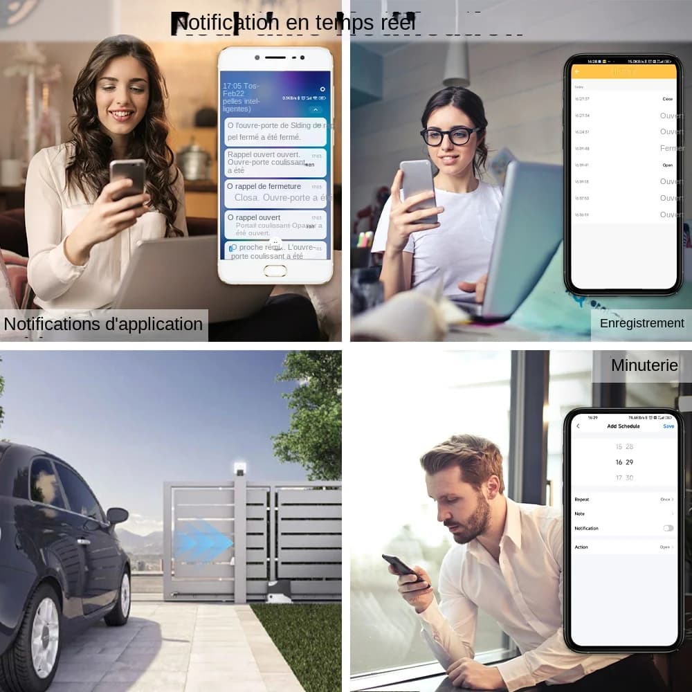 Tuya vie intelligente capteurs de porte de Garage contrôleur d'ouverture commutateur WiFi Alexa ouverture maison