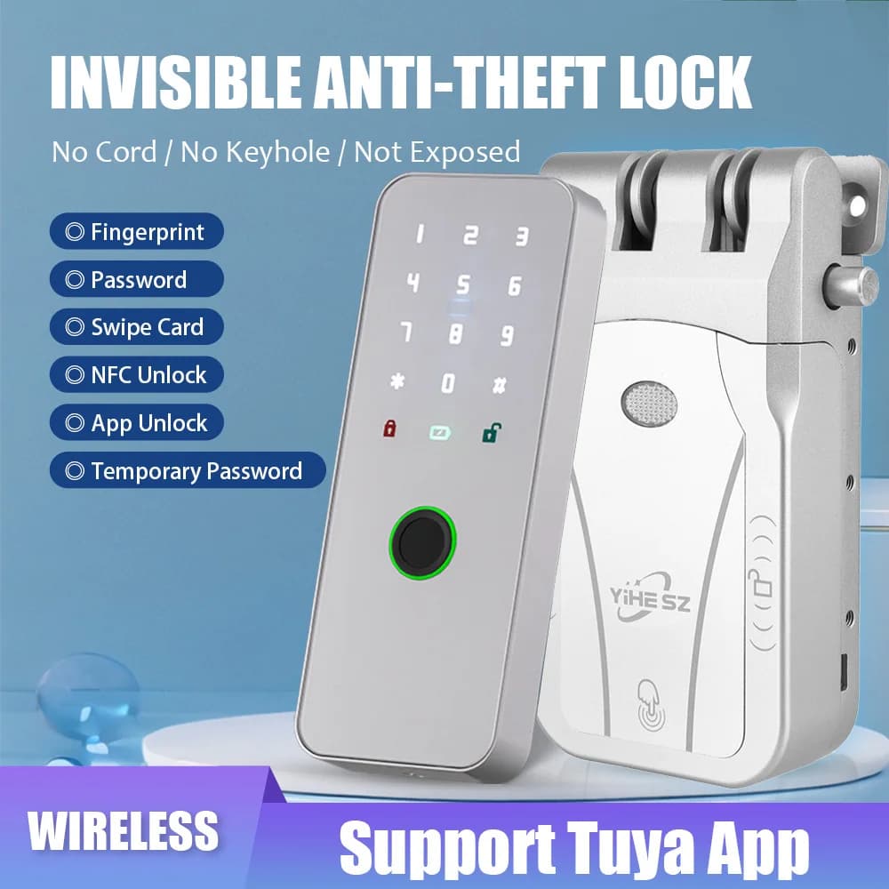 YiHESZ serrure de porte avec mot de passe par empreinte digitale 433Mhz télécommande