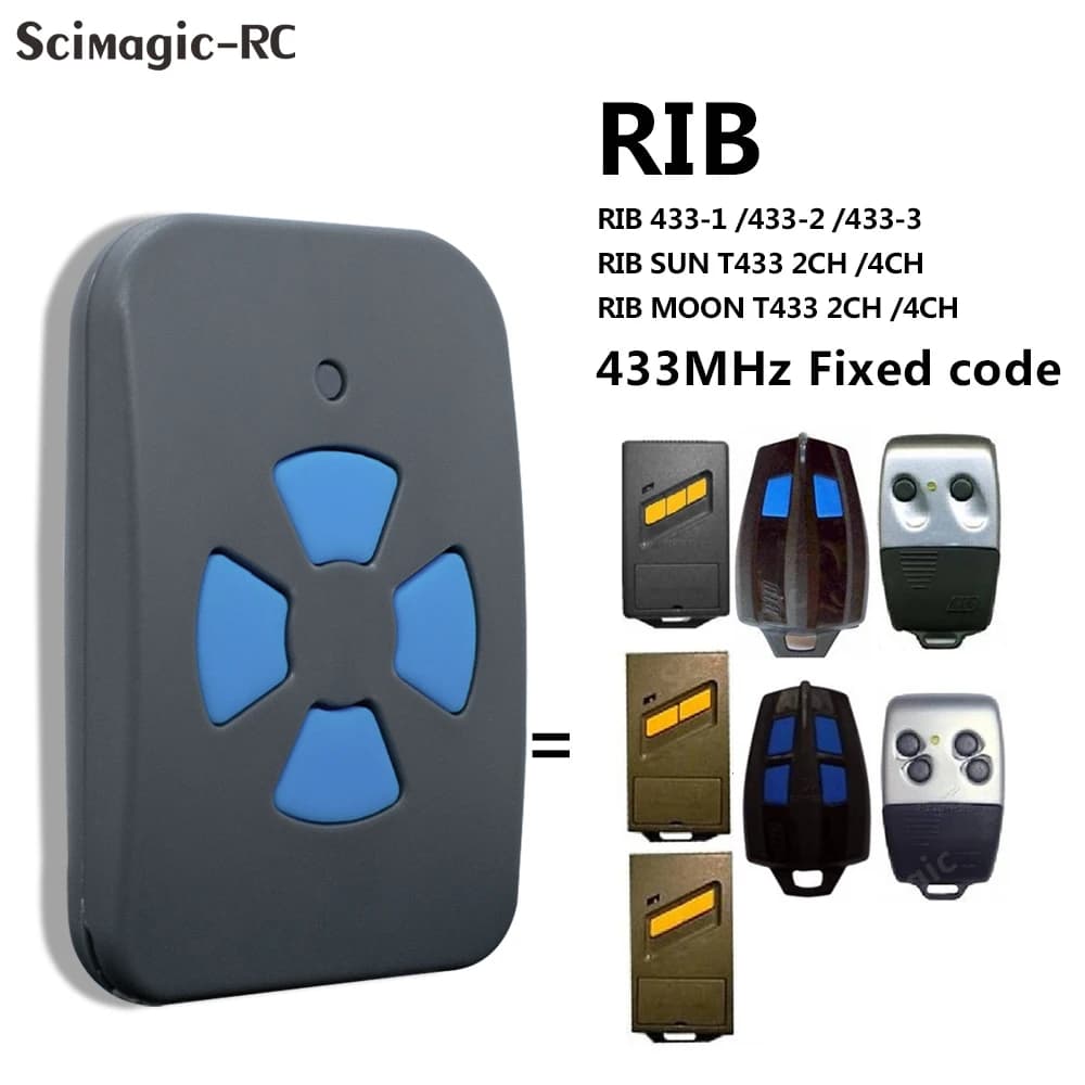 RIB SUN T433-2CH RIB SUN T433-4CH Télécommande pour porte de garage