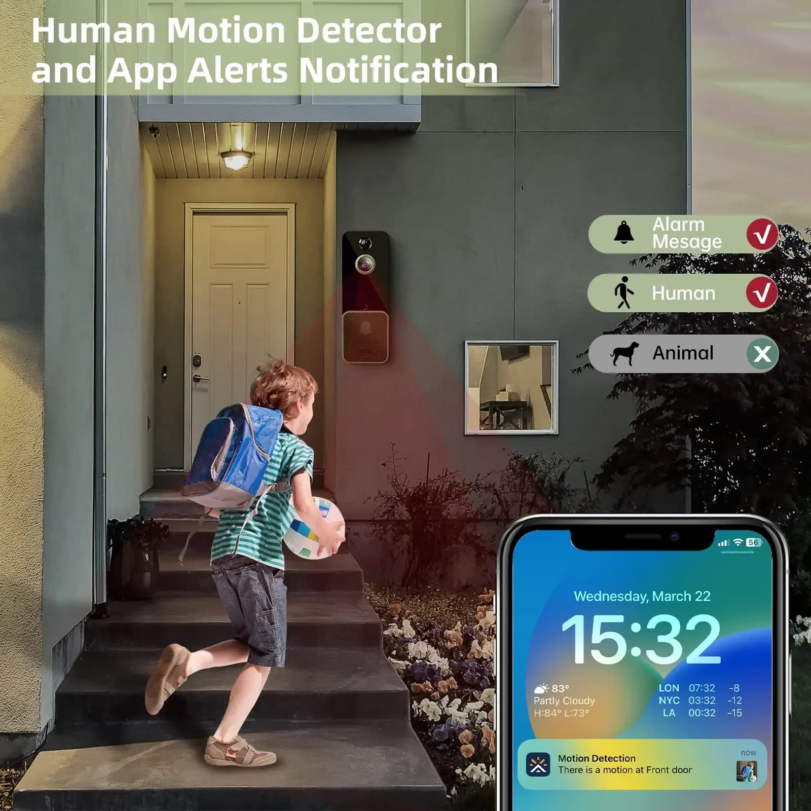 Caméra de sonnette vidéo sans fil WiFi