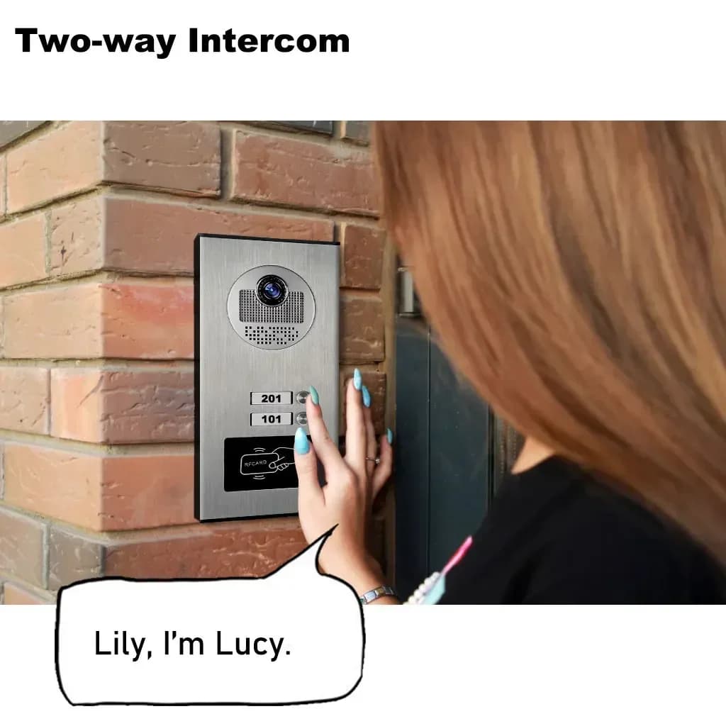 Interphone vidéo intelligent ANJIELO pour 2/3/4 appartements avec déverrouillage par carte RFID