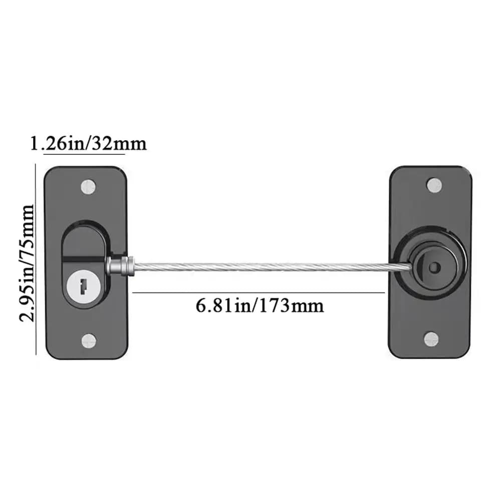 Serrure de fenêtre rotative en plastique avec clé