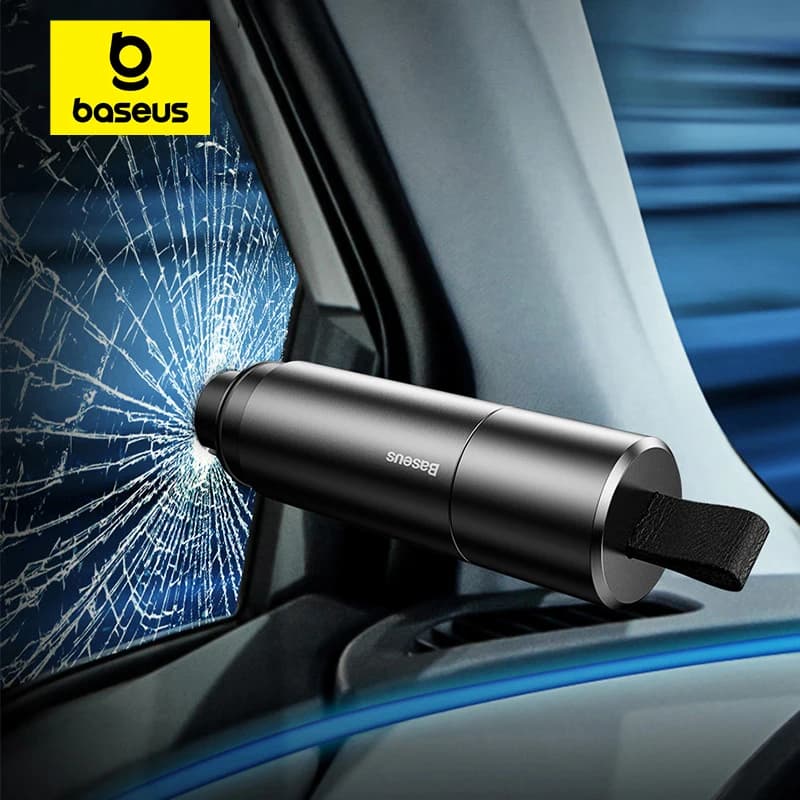 Baseus – marteau de sécurité pour voiture, brise-vitre en verre d'urgence, coupe-ceinture de sécurité, outil d'urgence pour évasion de sauvetage