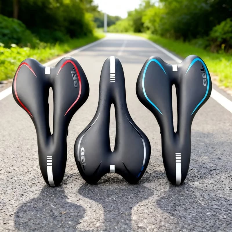 Selle de vélo en cuir PU antichoc et confortable, rembourrée en éponge, pour une expérience de cyclisme améliorée lors des contre-la-montre