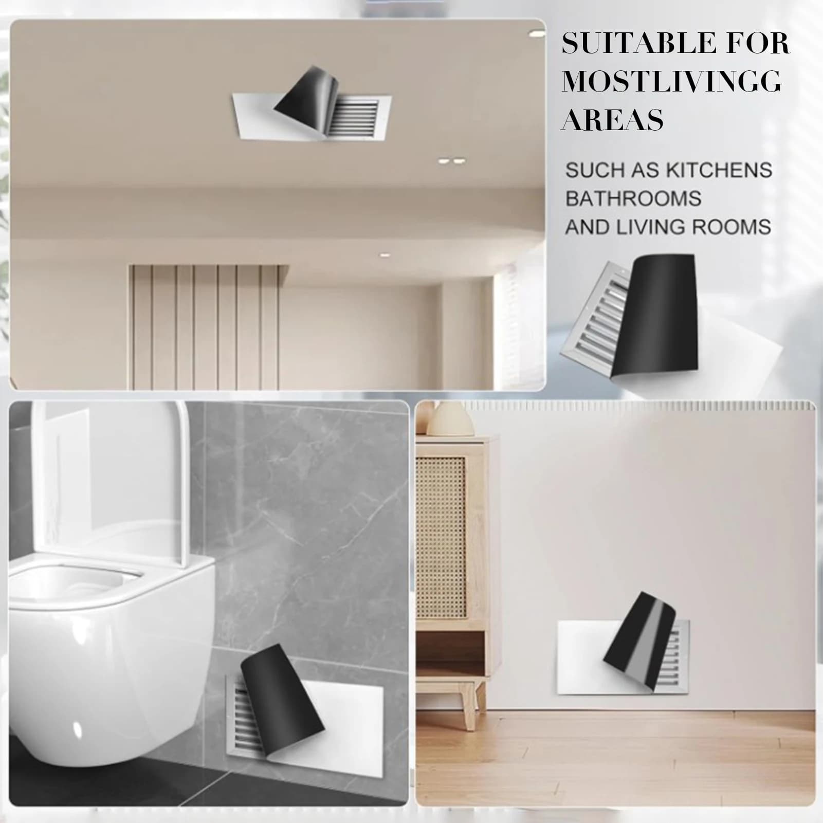 Couvre-grilles de ventilation magnétiques puissants pour les grilles d'aération standard au sol de la maison, avec feuille magnétique flexible